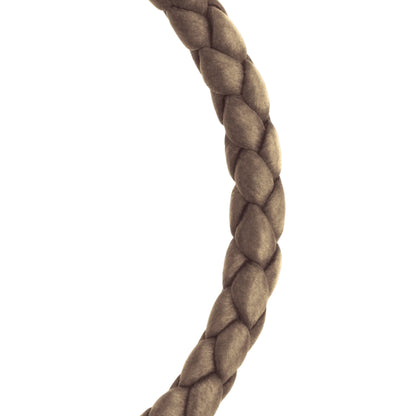 Pulsera en baño de Rodio, Piel natural de Borrego, Trenzado - Joyería y bisutería fina