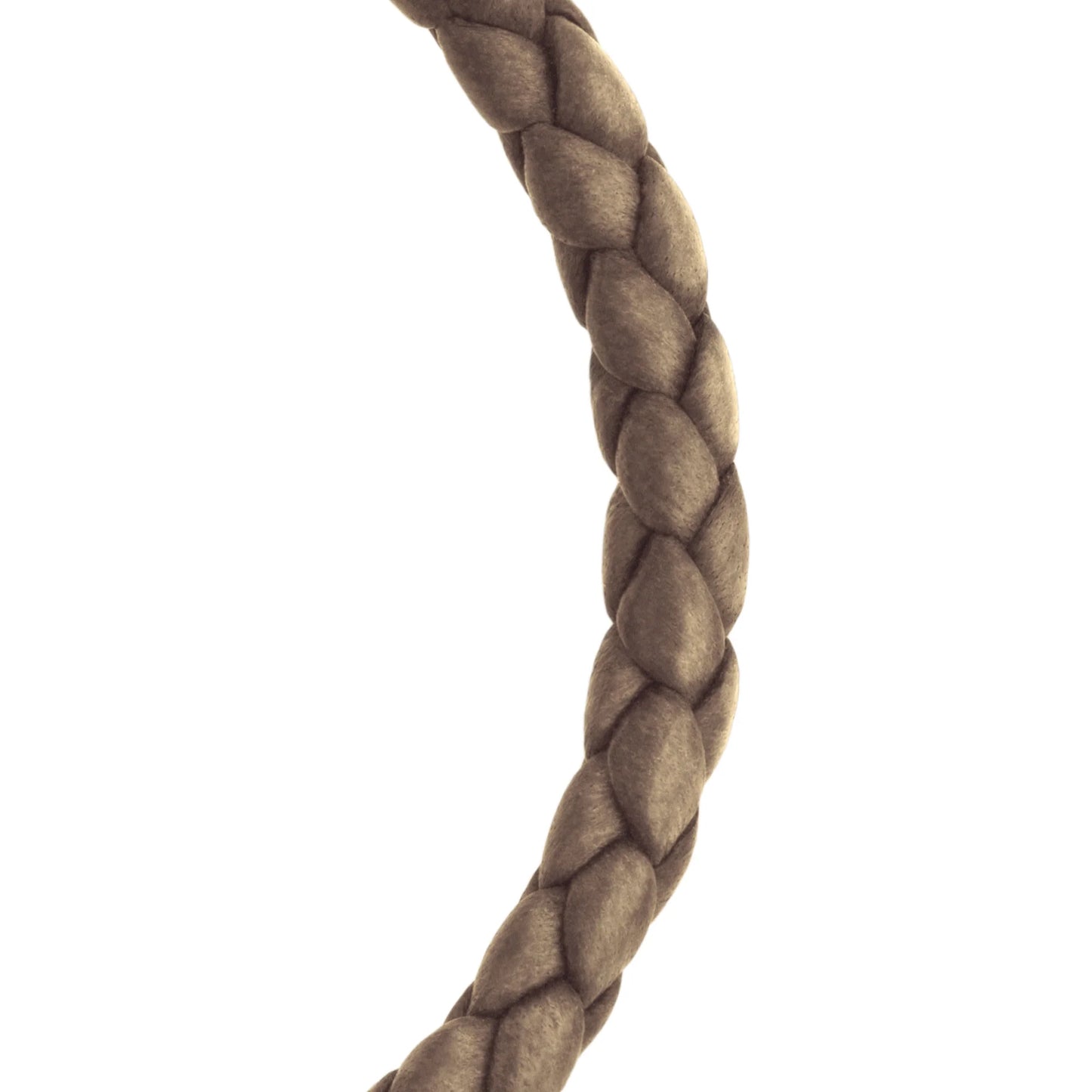 Pulsera en baño de Rodio, Piel natural de Borrego, Trenzado - Joyería y bisutería fina
