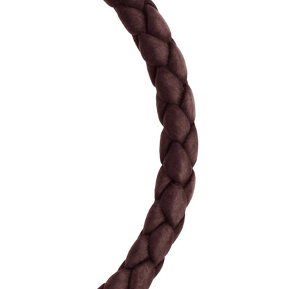 Pulsera en baño de Rodio, Piel natural de Borrego, Trenzado - Joyería y bisutería fina