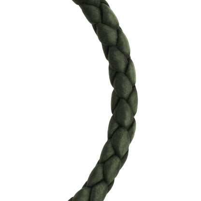 Pulsera en baño de Rodio, Piel natural de Borrego, Trenzado - Joyería y bisutería fina