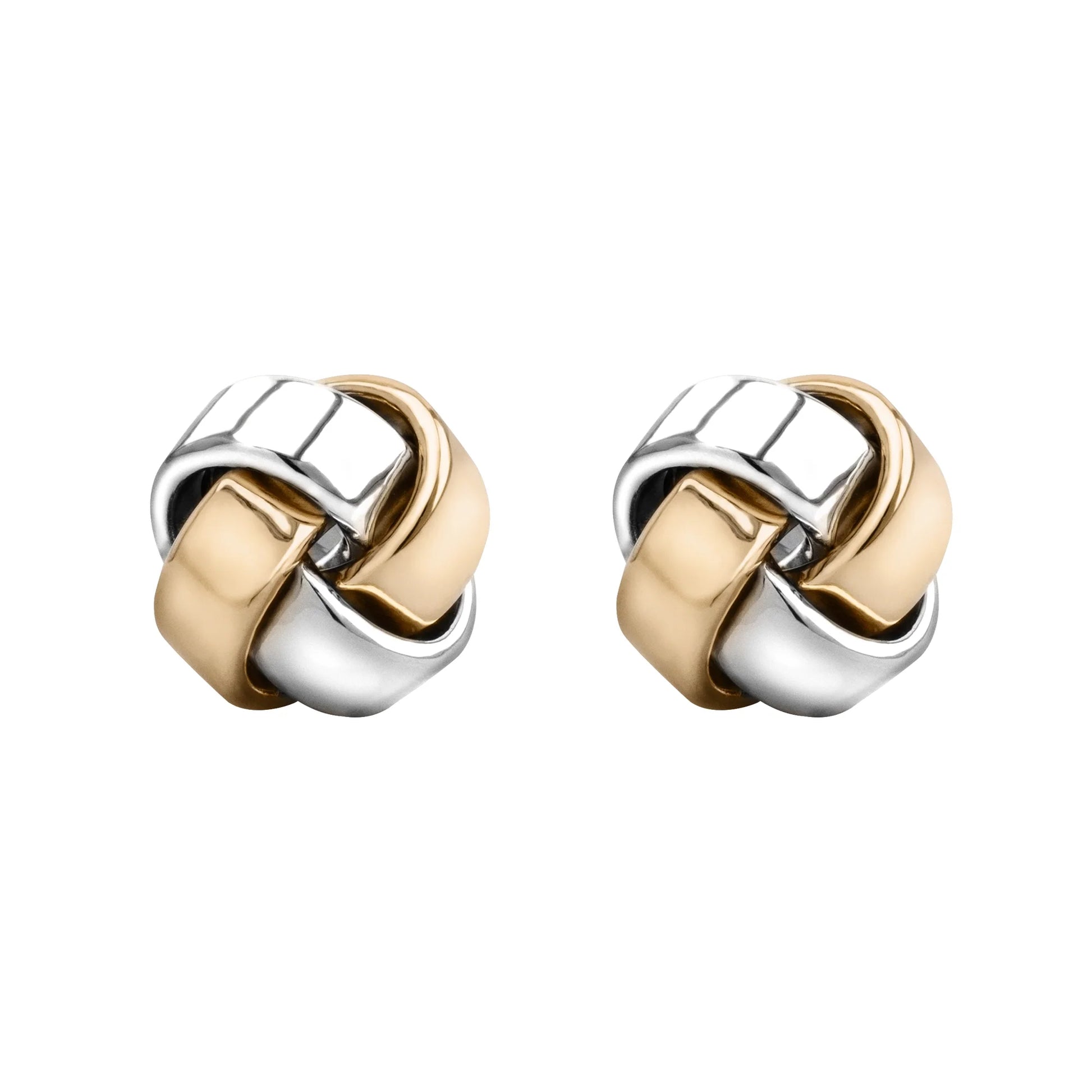 Aretes Broquel con diseño de nudo de amor, en oro de 14K en oro blanco, oro, y oro rosa - Joyería y bisutería fina