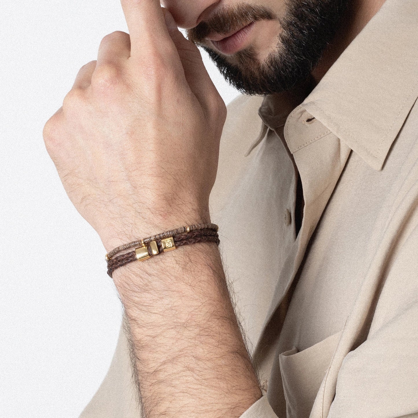 Pulsera en baño de Oro 22K, Conchas filipinas talladas a mano de 3mm - Joyería y bisutería fina