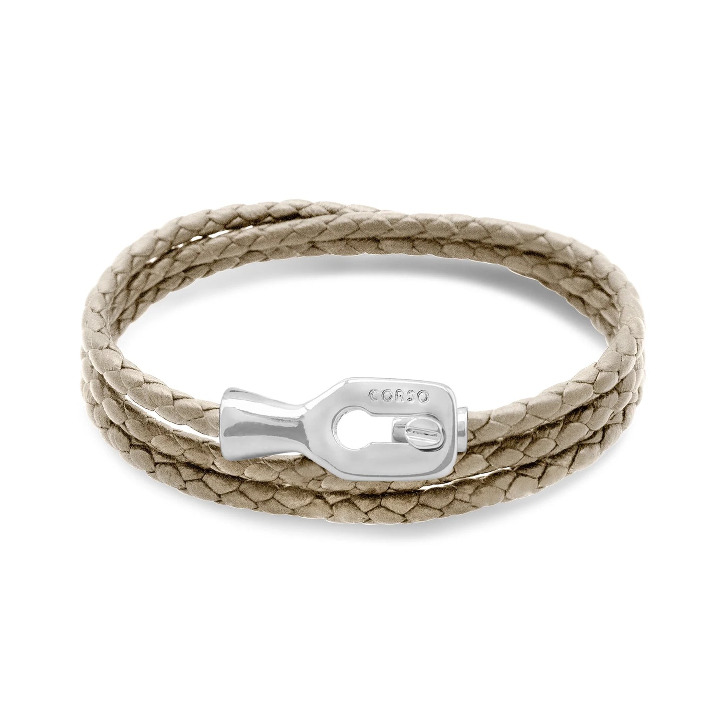 Pulsera baño de Rodio, Piel de borrego - Joyería y bisutería fina