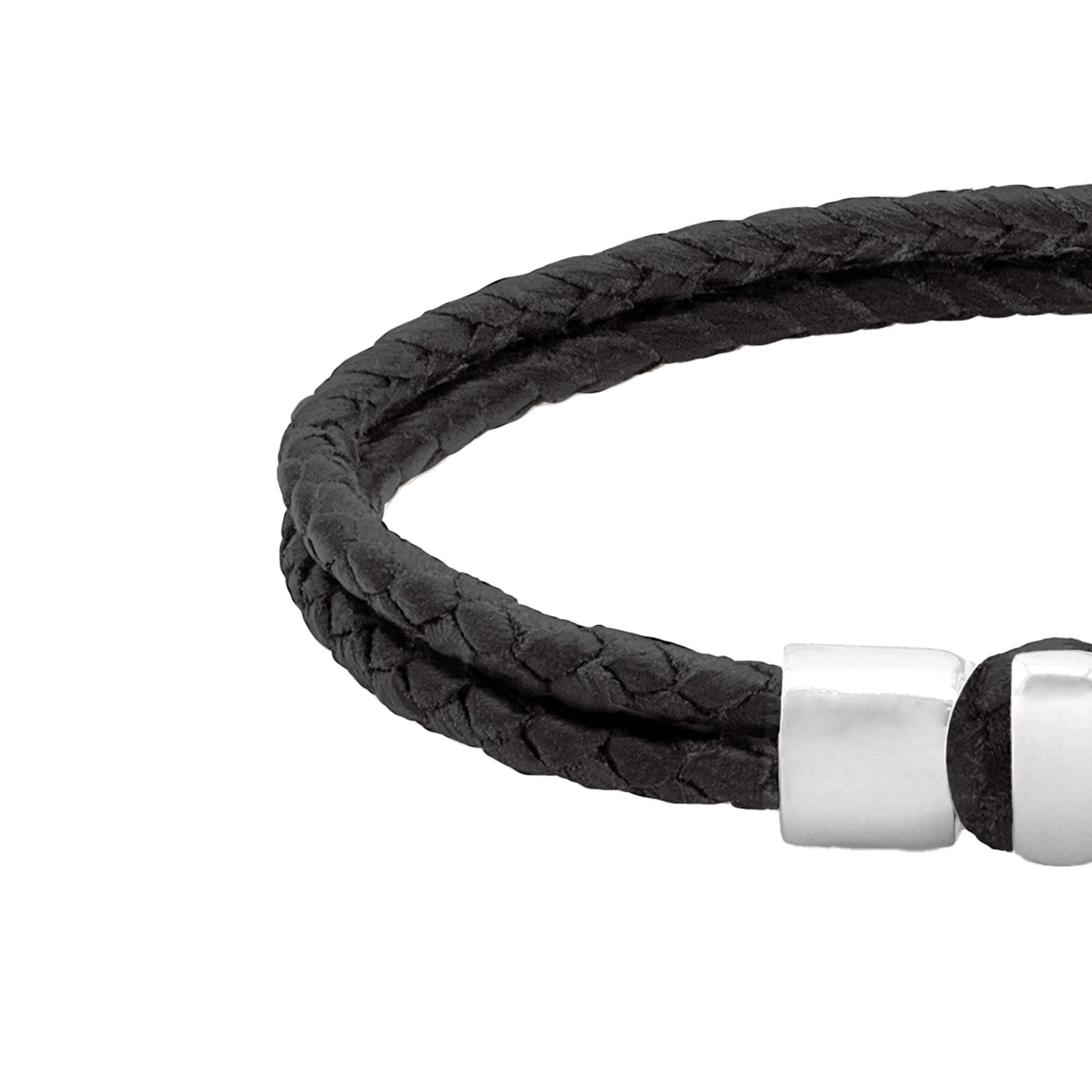 Pulsera en baño de rodio, Piel natural de Borrego - Joyería y bisutería fina