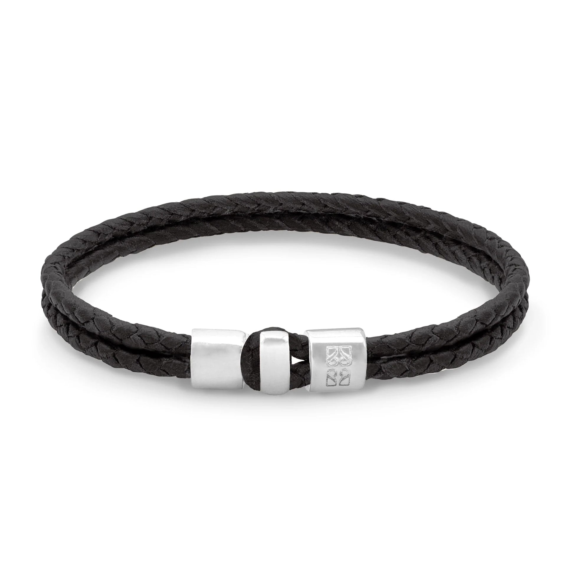 Pulsera en baño de rodio, Piel natural de Borrego - Joyería y bisutería fina