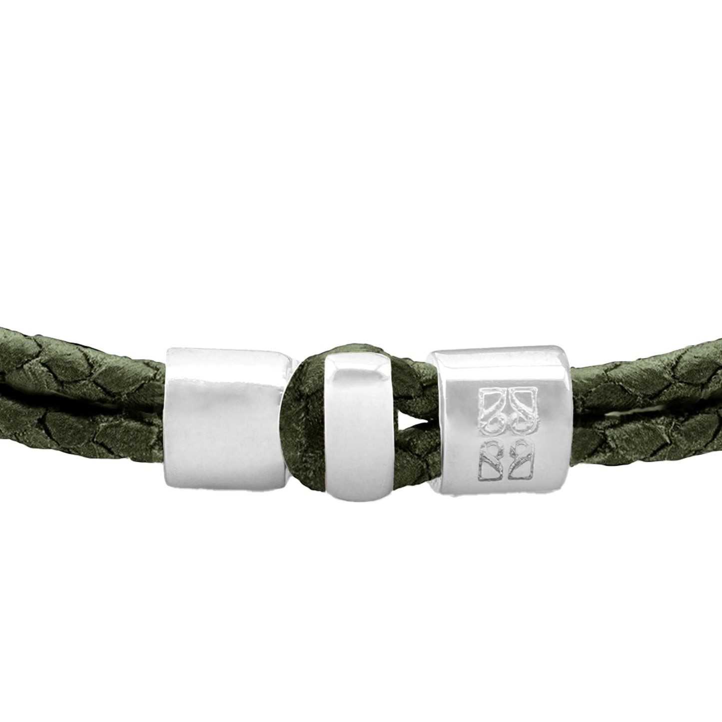 Pulsera en baño de rodio, Piel natural de Borrego - Joyería y bisutería fina