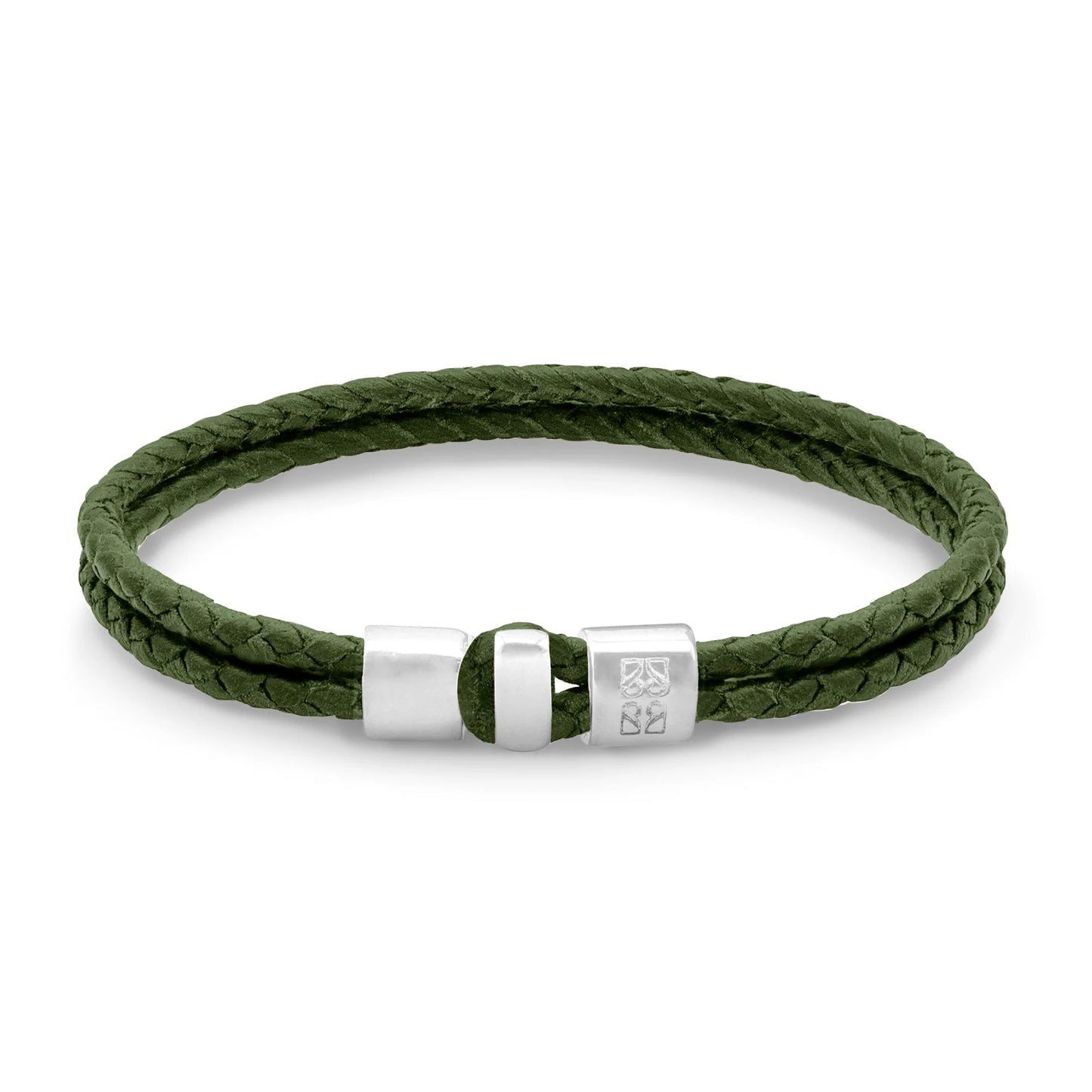 Pulsera en baño de rodio, Piel natural de Borrego - Joyería y bisutería fina