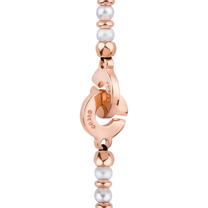 Collar choker en baño de oro 22K, oro rosa 22K o rodio, con perlas japonesas de 5mm, cuenta de dona y perla central - Joyería y bisutería fina