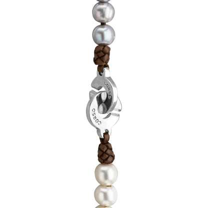 Choker Baño de Oro 22K o rodio, Perlas Japonesas, Perlas Tahitianas, piel natural de borrego - Joyería y bisutería fina