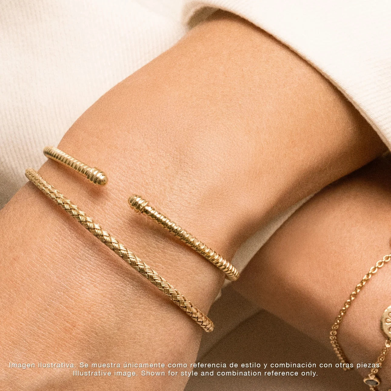 Pulsera Parini Oro 14K, oro blanco, oro rosa trenzada italiana arezzo - Joyería y bisutería fina
