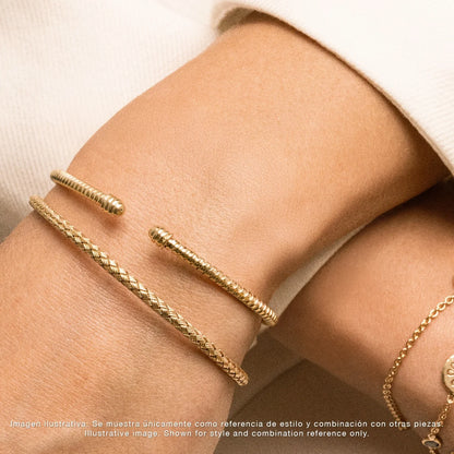 Pulsera Parini Oro 14K, oro blanco, oro rosa trenzada italiana arezzo - Joyería y bisutería fina