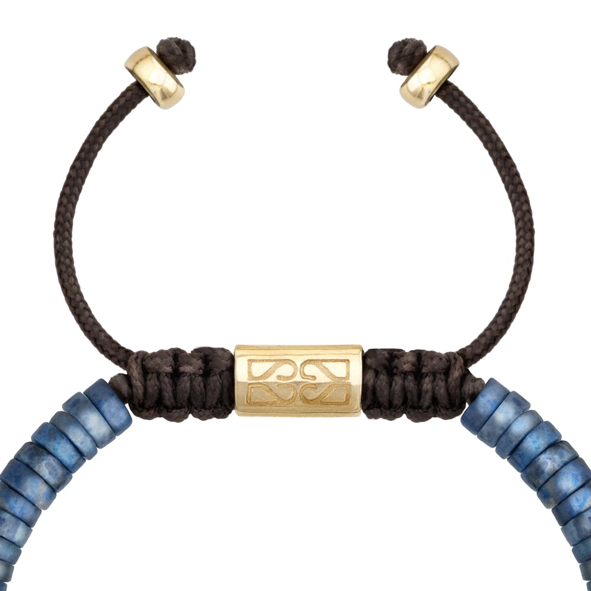 Pulsera Bengala Oro 14k arandelas de lapislázuli con semillas de oro - Joyería y bisutería fina