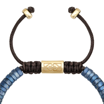 Pulsera Bengala Oro 14k arandelas de lapislázuli con semillas de oro - Joyería y bisutería fina