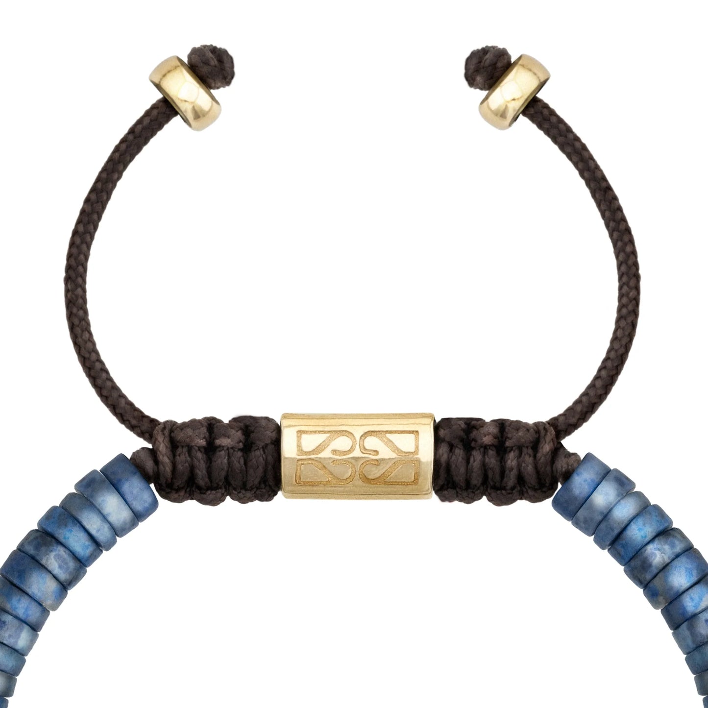 Pulsera Bengala Oro 14k arandelas de lapislázuli con semillas de oro - Joyería y bisutería fina