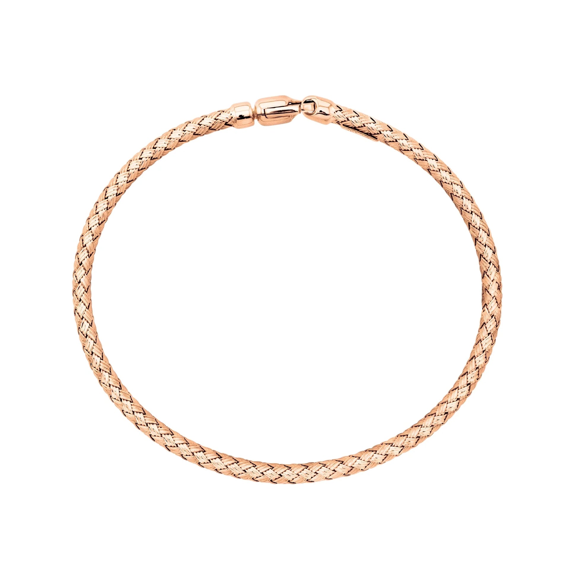 Pulsera Andria Oro rosa 14k tejida italiana arezzo - Joyería y bisutería fina
