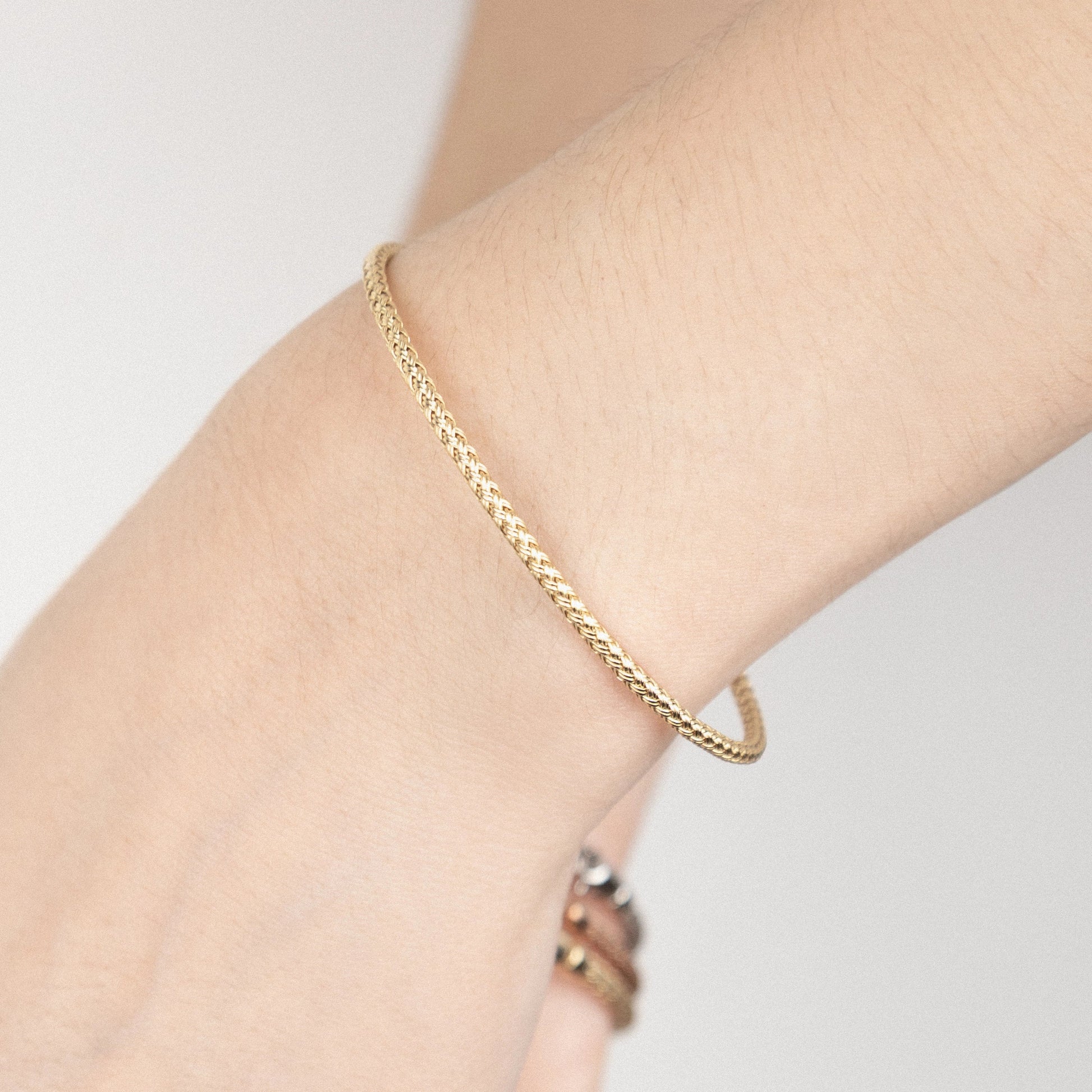 Pulsera Trento Oro 14K oro blanco oro rosa trenzada italiana arezzo - Joyería y bisutería fina