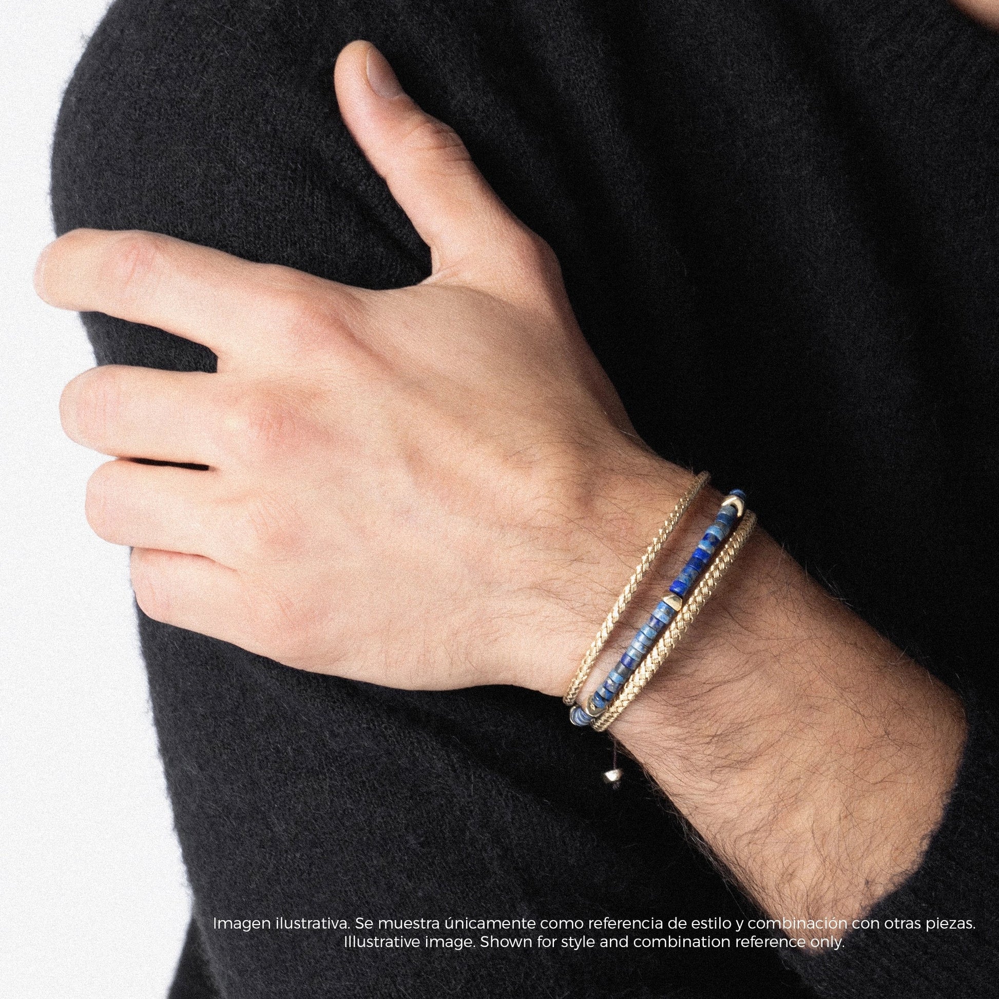 Pulsera Trento Oro 14K oro blanco oro rosa trenzada italiana arezzo - Joyería y bisutería fina