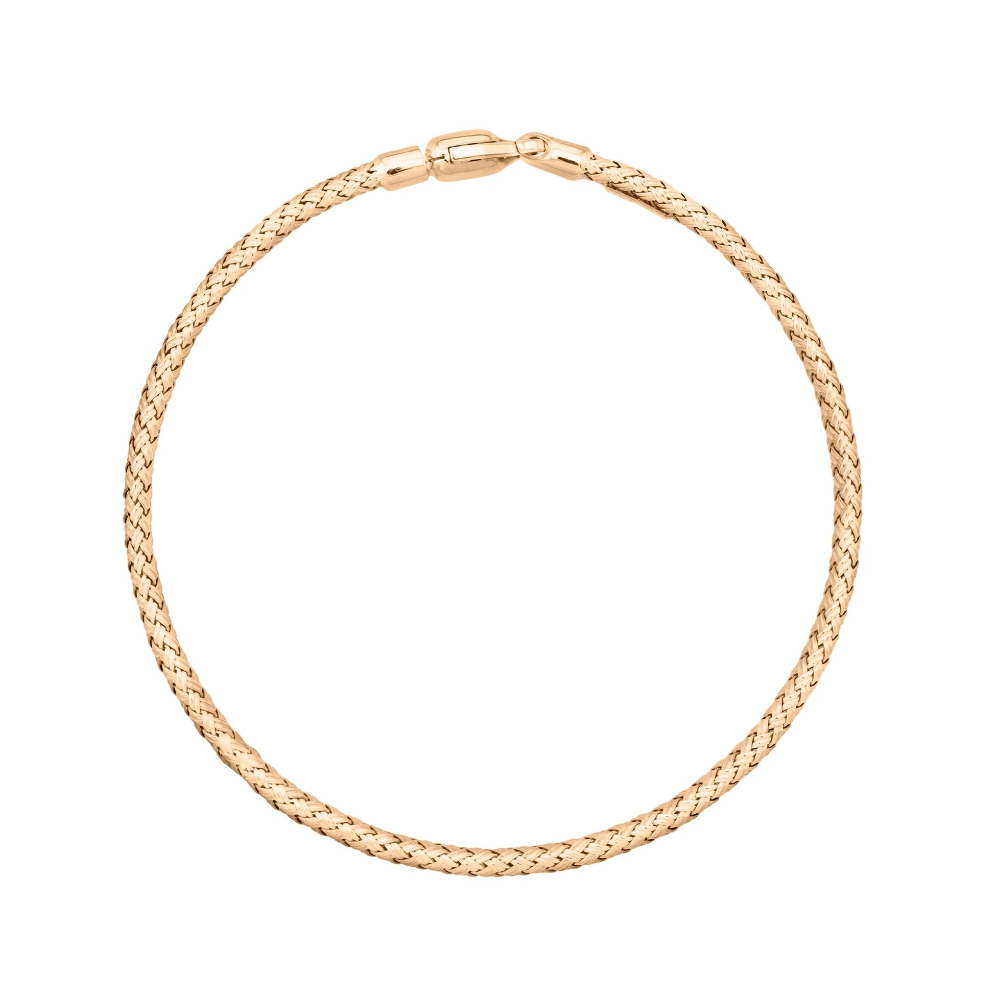 Pulsera Trento Oro 14K oro blanco oro rosa trenzada italiana arezzo - Joyería y bisutería fina