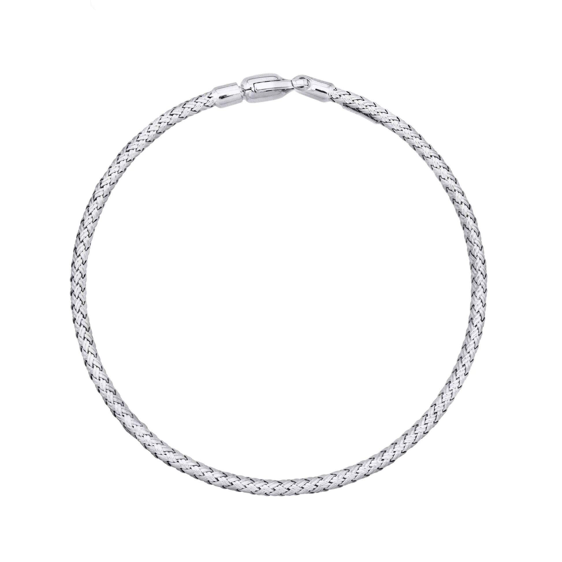 Pulsera Trento Oro 14K oro blanco oro rosa trenzada italiana arezzo - Joyería y bisutería fina
