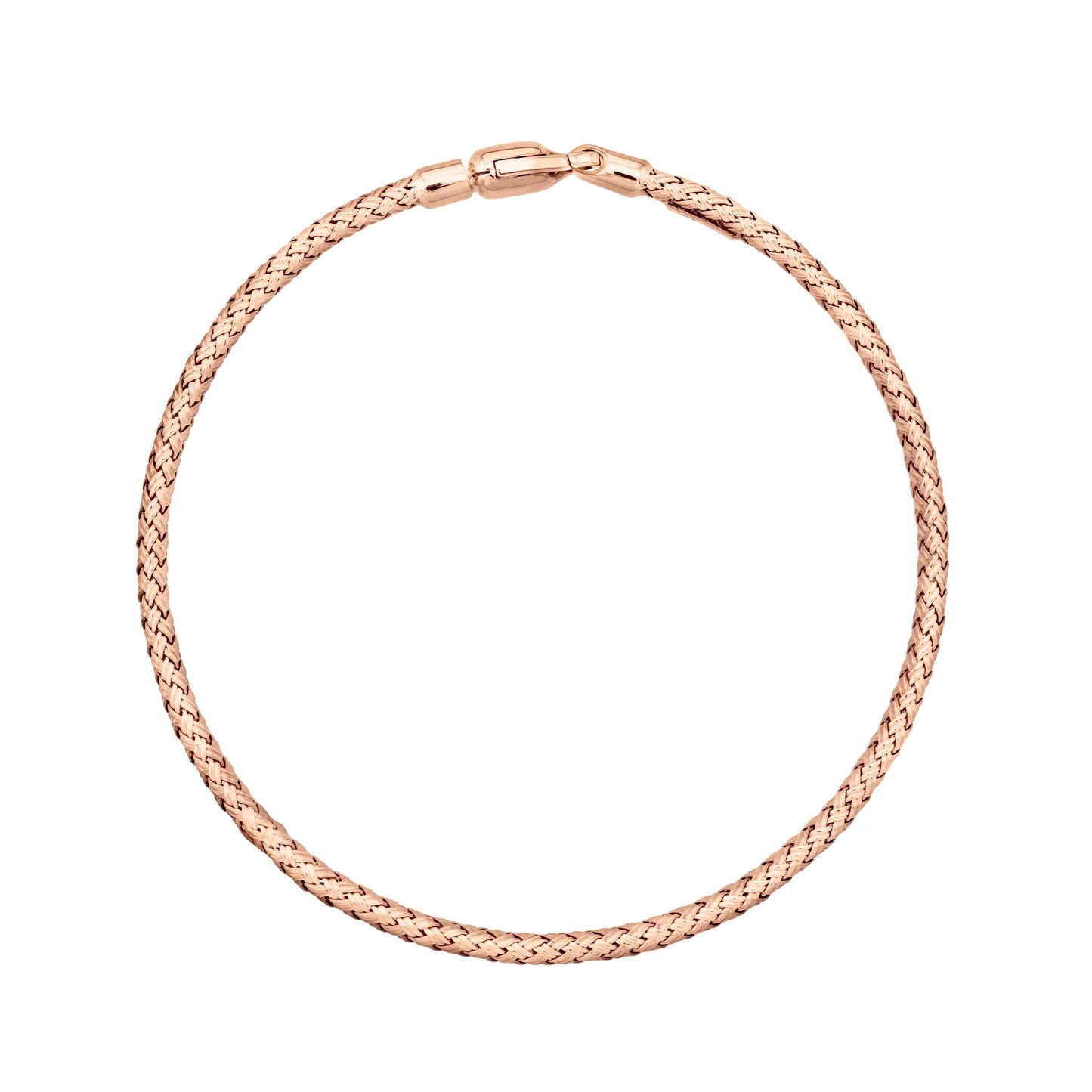 Pulsera Trento Oro 14K oro blanco oro rosa trenzada italiana arezzo - Joyería y bisutería fina