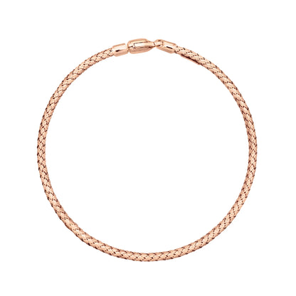 Pulsera Trento Oro 14K oro blanco oro rosa trenzada italiana arezzo - Joyería y bisutería fina
