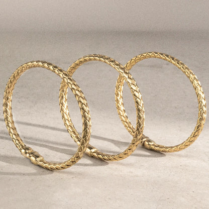 Pulsera Tiber Oro 14K oro blanco oro rosa trenzada italiana arezzo - Joyería y bisutería fina