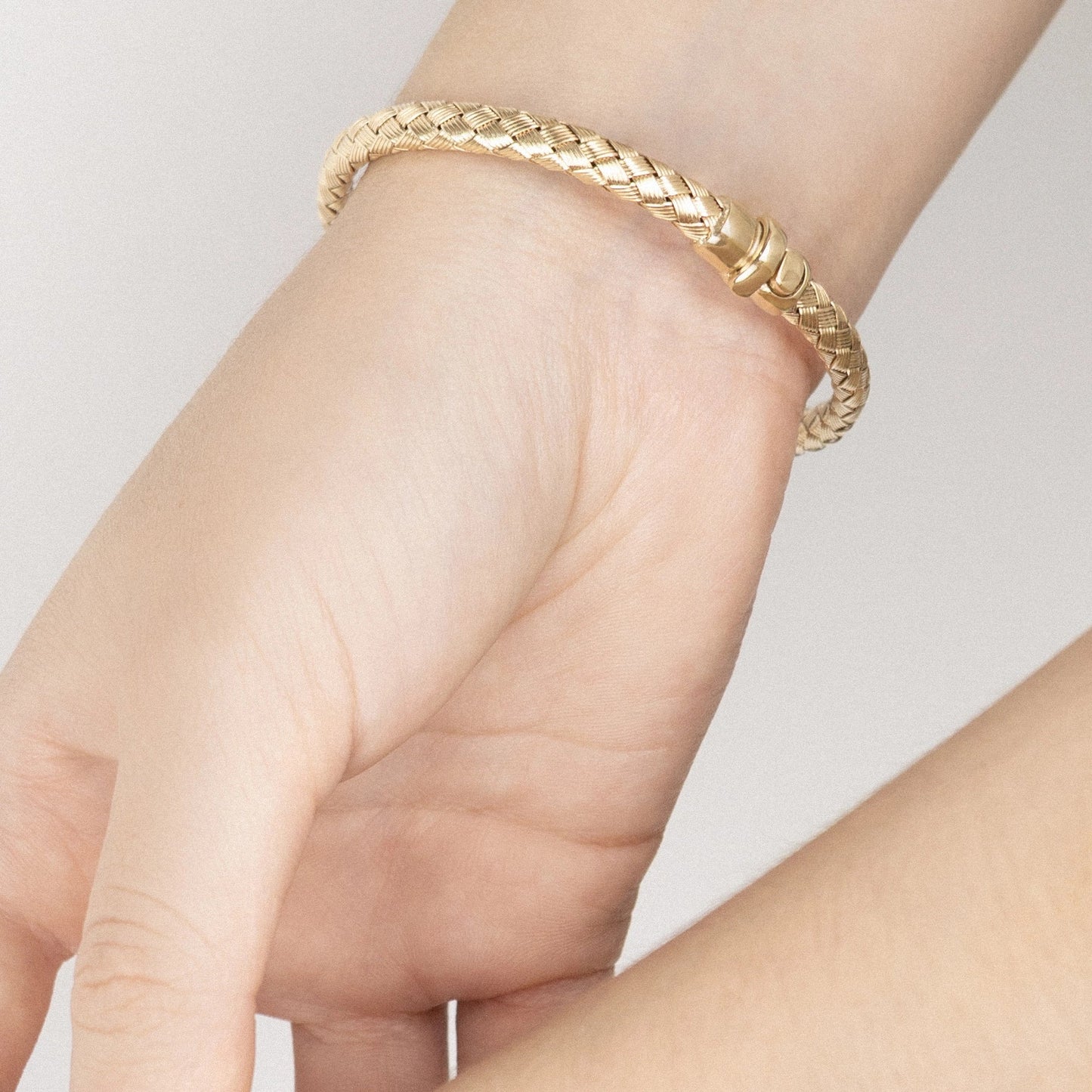 Pulsera Tiber Oro 14K oro blanco oro rosa trenzada italiana arezzo - Joyería y bisutería fina