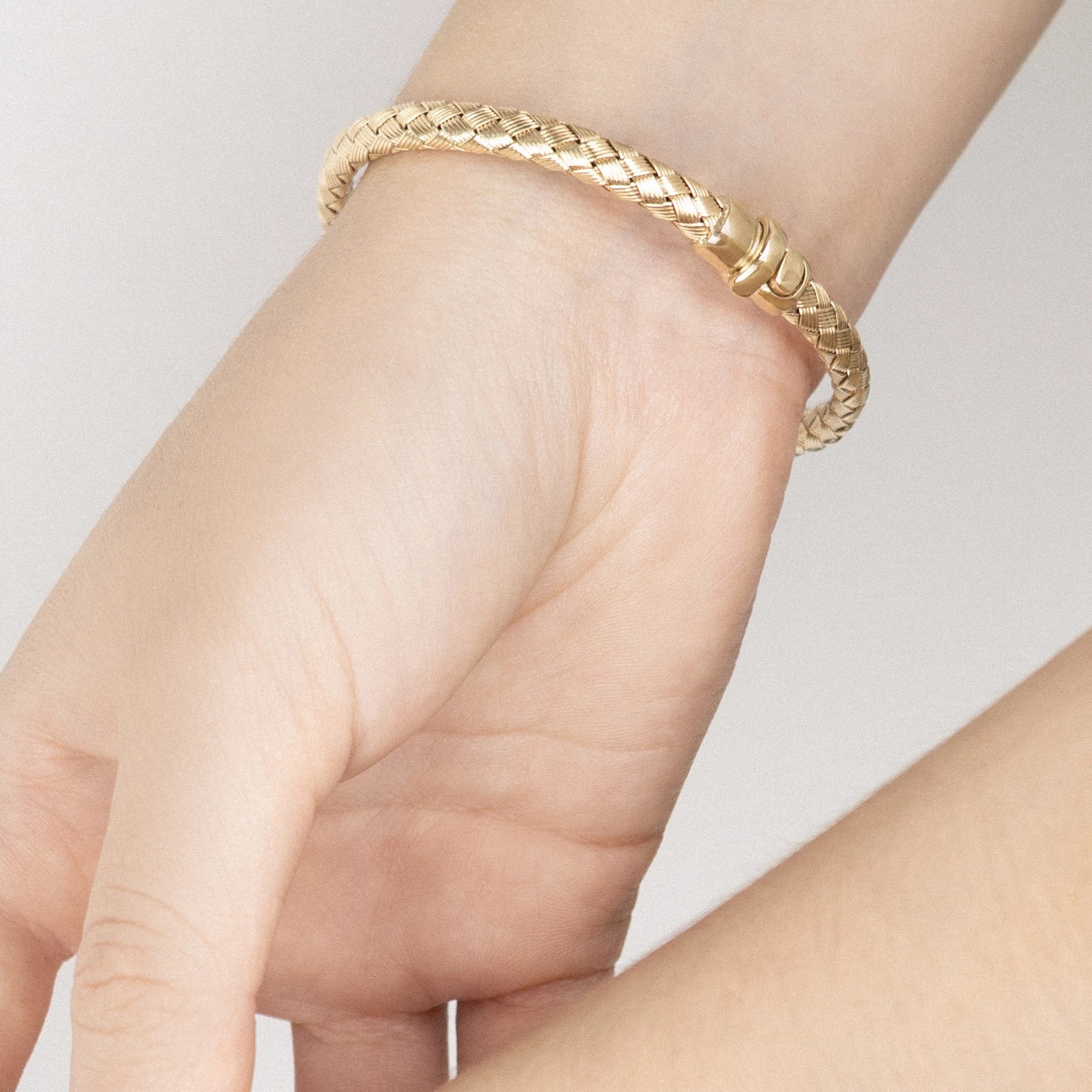 Pulsera Tiber Oro 14K oro blanco oro rosa trenzada italiana arezzo - Joyería y bisutería fina