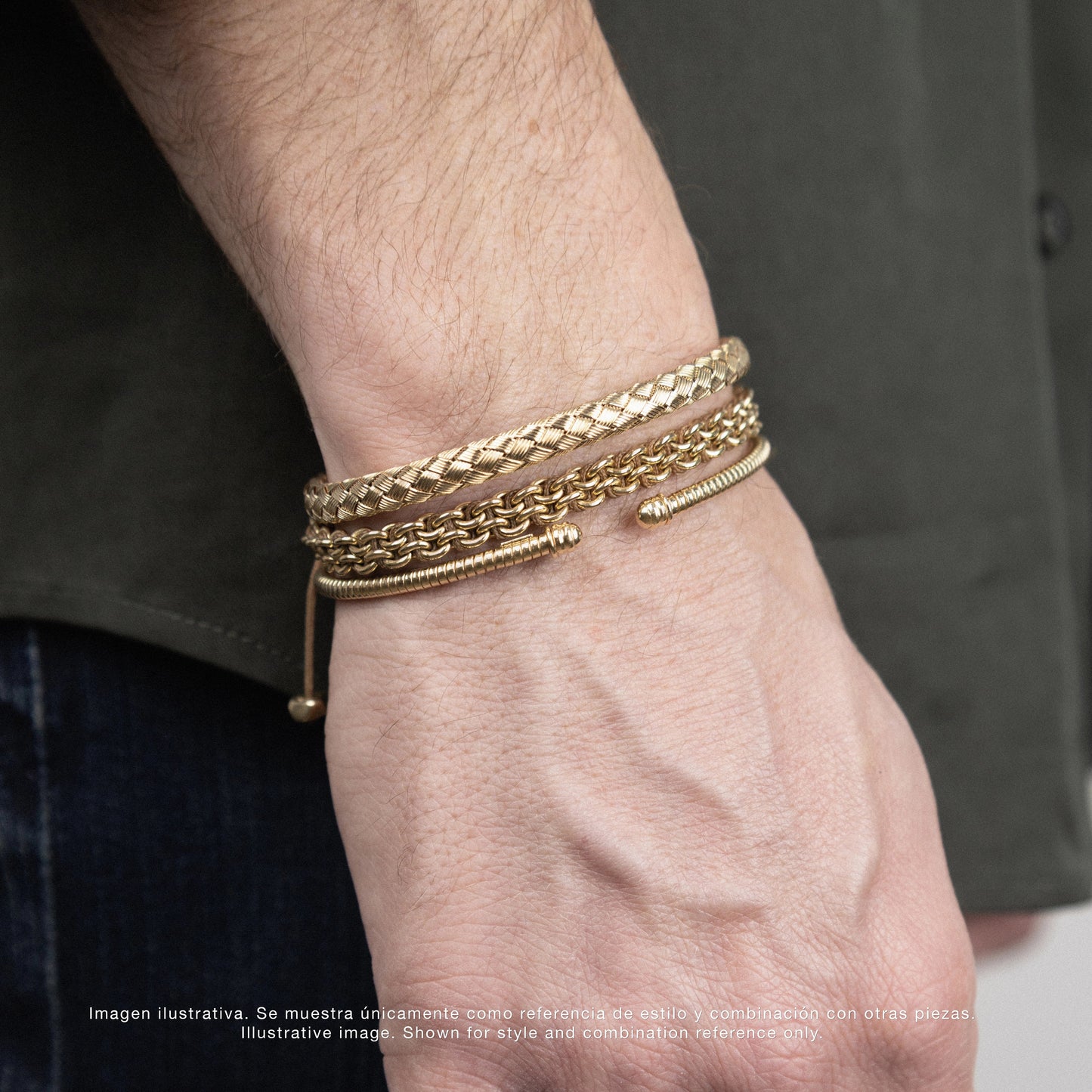 Pulsera Tiber Oro 14K oro blanco oro rosa trenzada italiana arezzo - Joyería y bisutería fina
