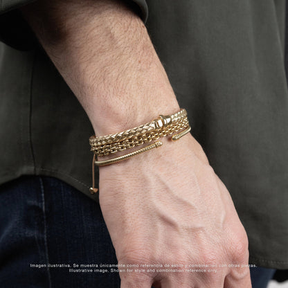 Pulsera Tiber Oro 14K oro blanco oro rosa trenzada italiana arezzo - Joyería y bisutería fina