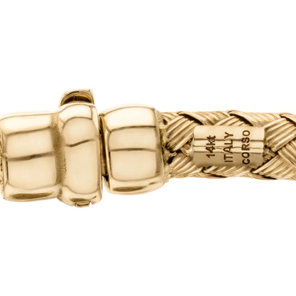 Pulsera Tiber Oro 14K oro blanco oro rosa trenzada italiana arezzo - Joyería y bisutería fina