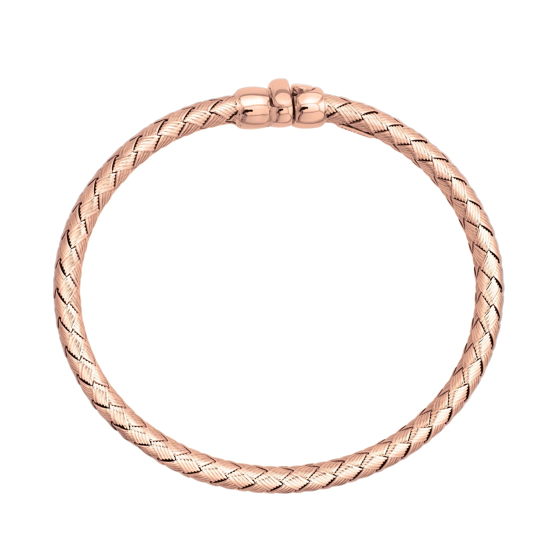 Pulsera Tiber Oro 14K oro blanco oro rosa trenzada italiana arezzo - Joyería y bisutería fina