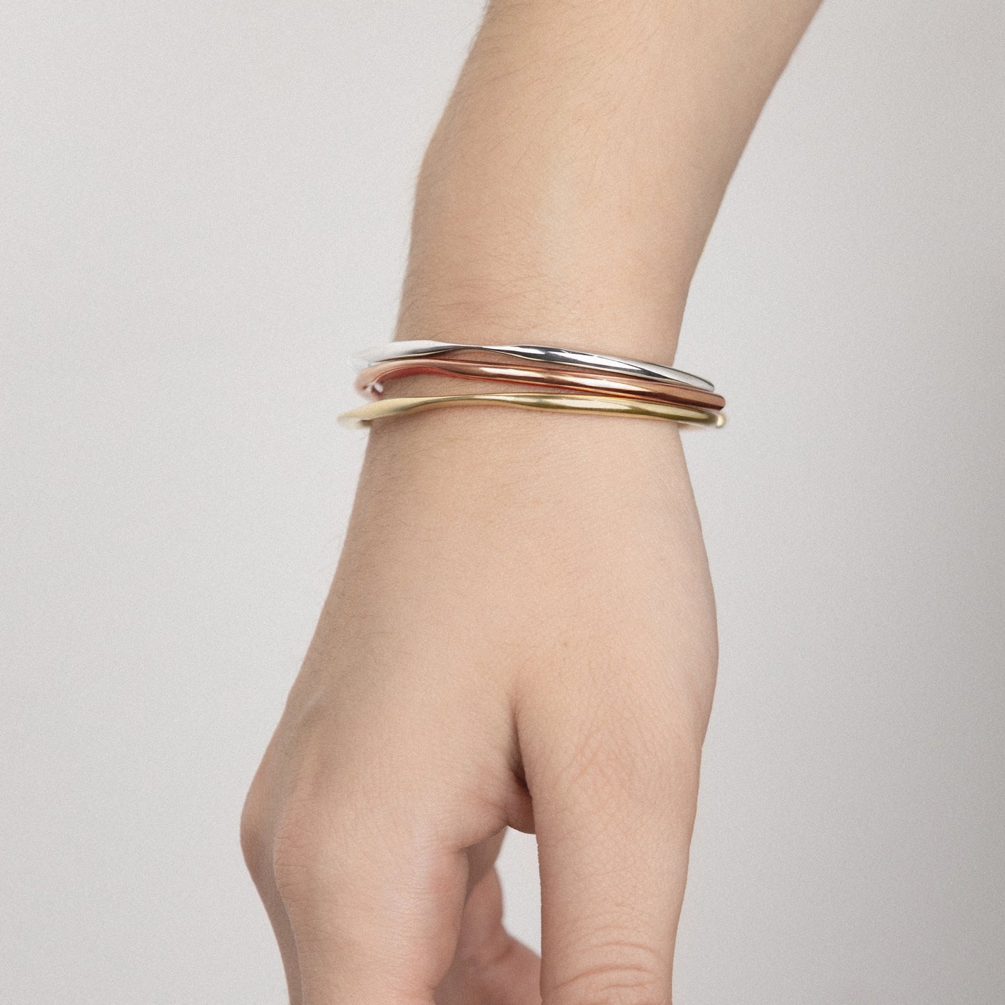 Pulsera Abierta Moon Cuff Oro 14k oro blanco, oro rosa - Joyería y bisutería fina