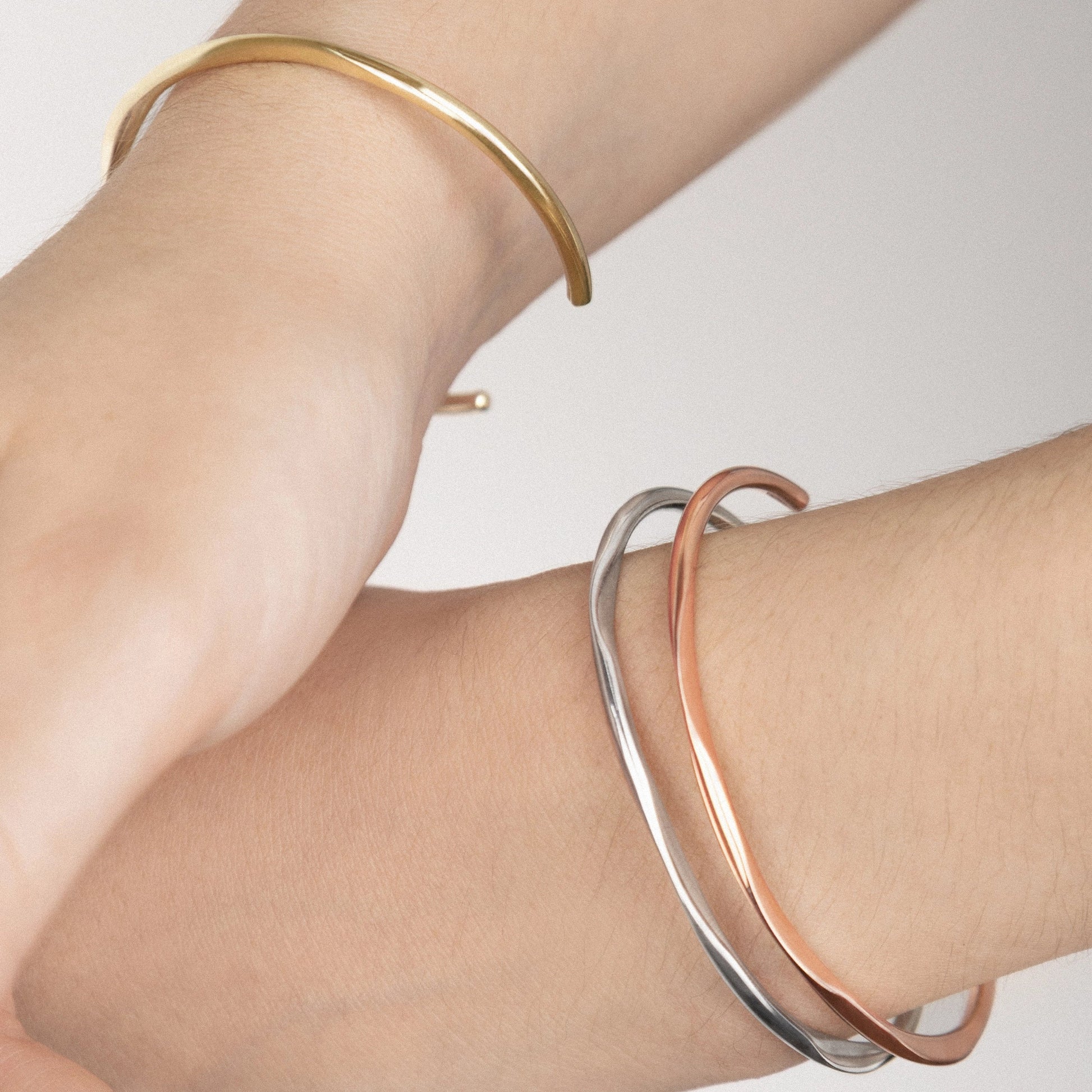 Pulsera Abierta Moon Cuff Oro 14k oro blanco, oro rosa - Joyería y bisutería fina