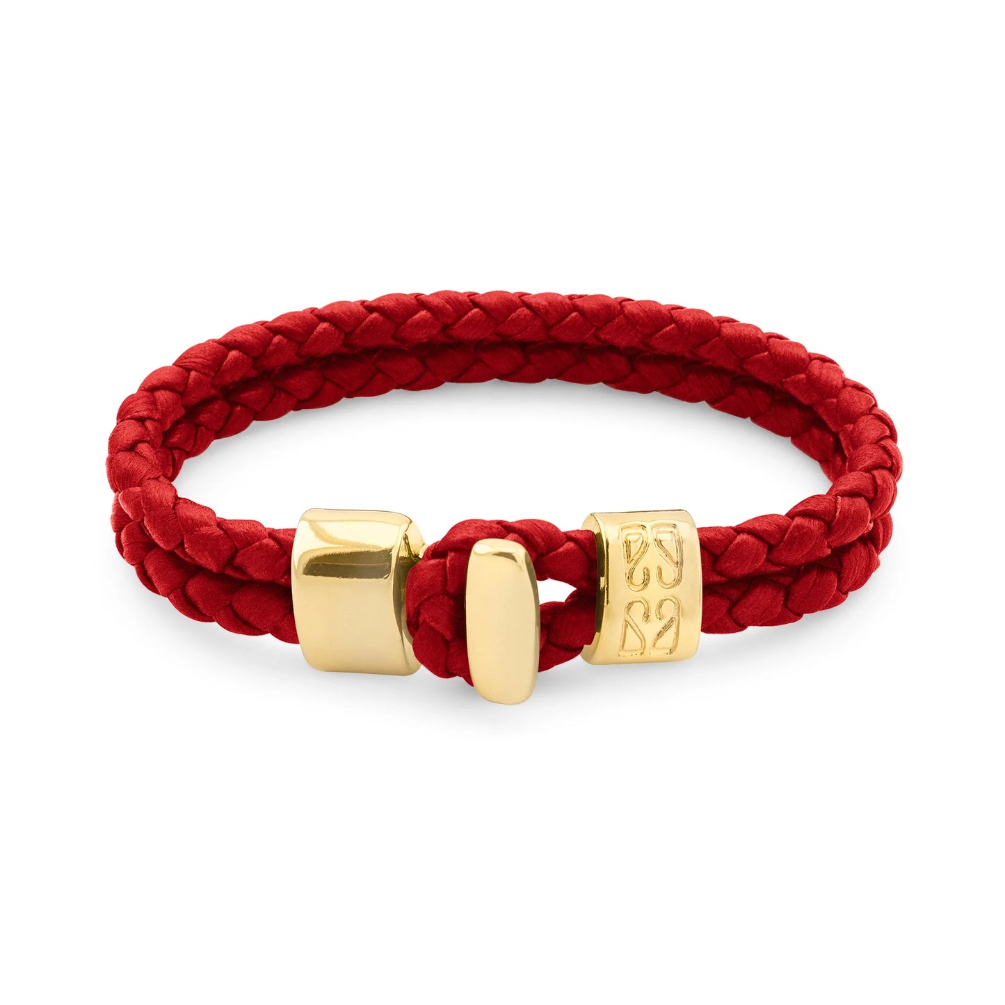 Pulsera en baño de Oro 22K, Broche de botón, Piel natural de Borrego, doble vuelta - Joyería y bisutería fina