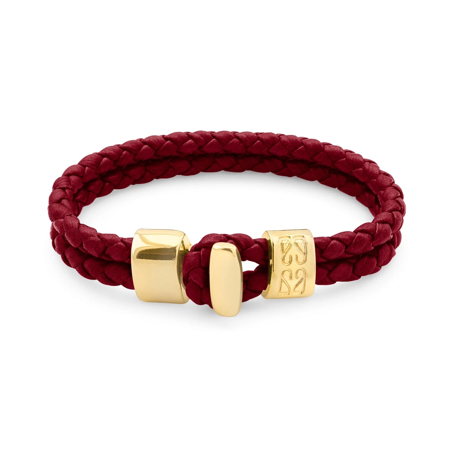 Pulsera en baño de Oro 22K, Broche de botón, Piel natural de Borrego, doble vuelta - Joyería y bisutería fina