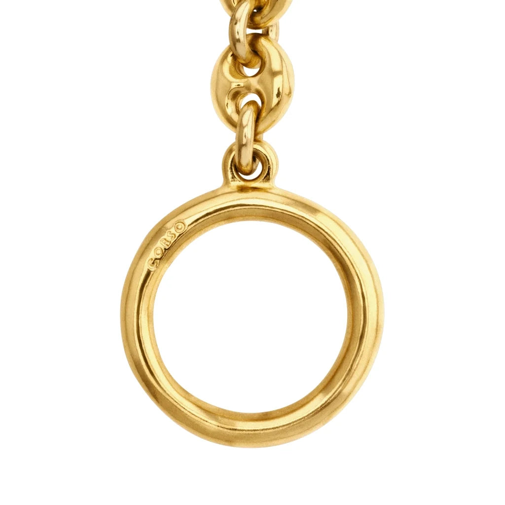 Pulsera de eslabones entrelazados con broche Omega en baño de oro 22K - Joyería y bisutería fina