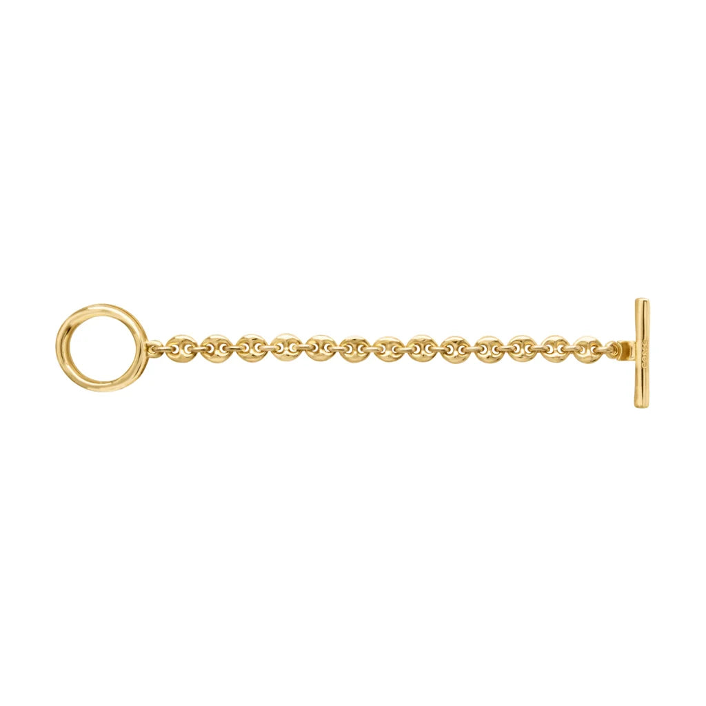 Pulsera de eslabones entrelazados con broche Omega en baño de oro 22K - Joyería y bisutería fina