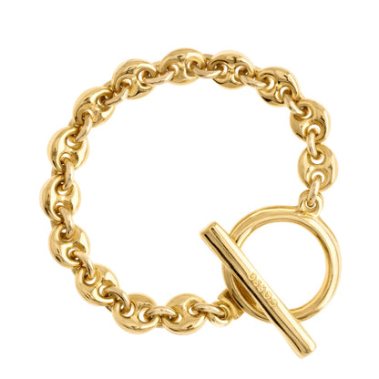 Pulsera de eslabones entrelazados con broche Omega en baño de oro 22K - Joyería y bisutería fina