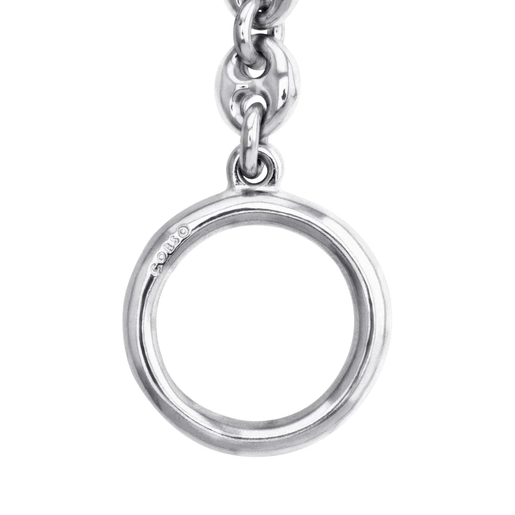 Pulsera de eslabones entrelazados con broche Omega en baño de rodio - Joyería y bisutería fina