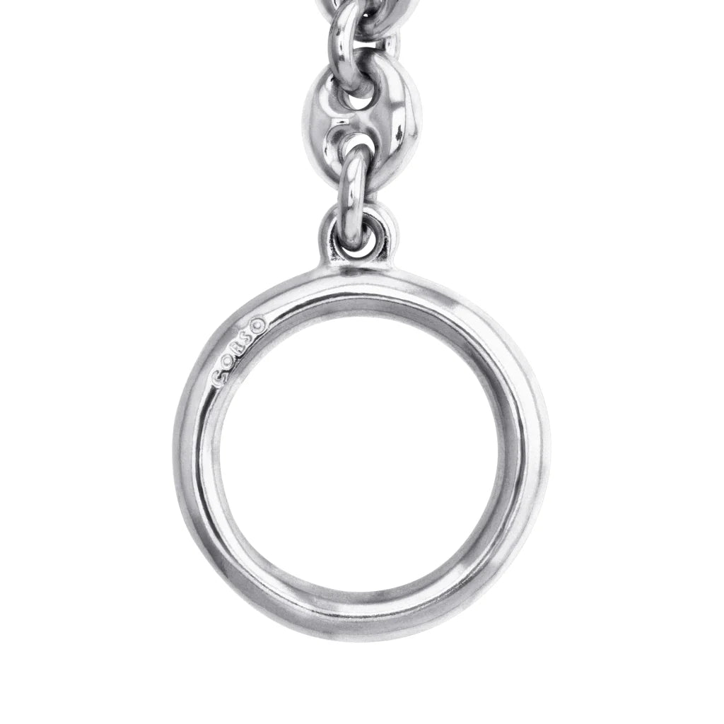 Pulsera de eslabones entrelazados con broche Omega en baño de rodio - Joyería y bisutería fina