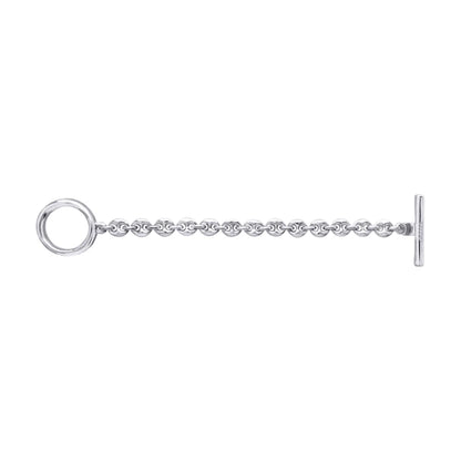 Pulsera de eslabones entrelazados con broche Omega en baño de rodio - Joyería y bisutería fina