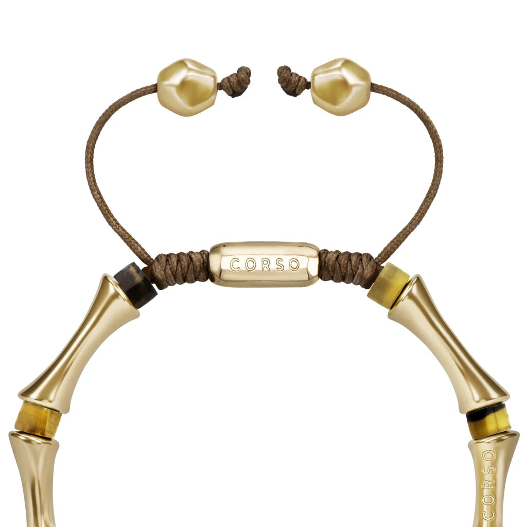 Pulsera Bañado en Oro 22K, Piedras, Cuentas tubulares - Joyería y bisutería fina