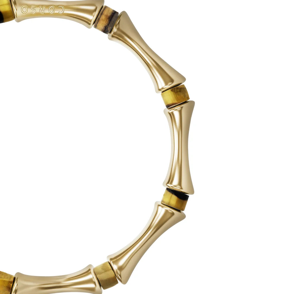 Pulsera Bañado en Oro 22K, Piedras, Cuentas tubulares - Joyería y bisutería fina