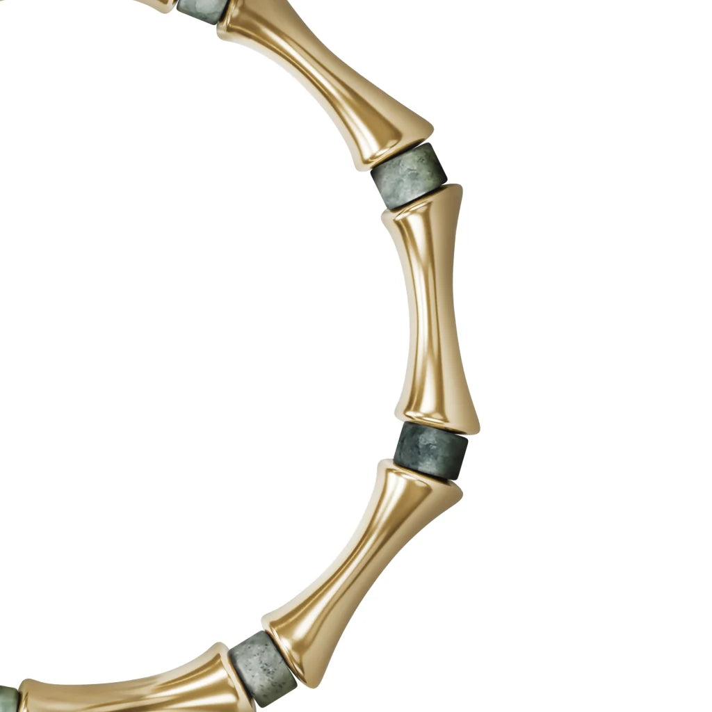 Pulsera Bañado en Oro 22K, Piedras, Cuentas tubulares - Joyería y bisutería fina