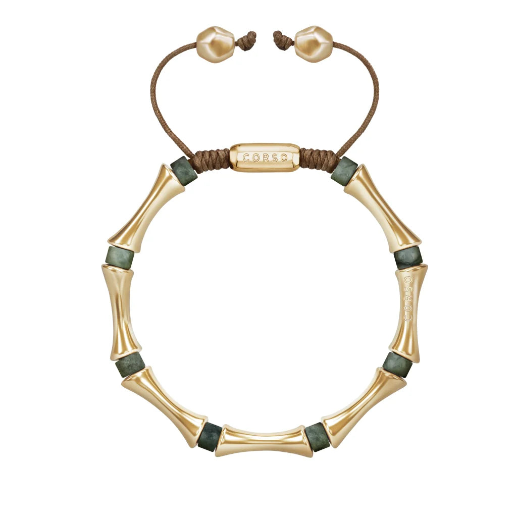 Pulsera Bañado en Oro 22K, Piedras, Cuentas tubulares - Joyería y bisutería fina