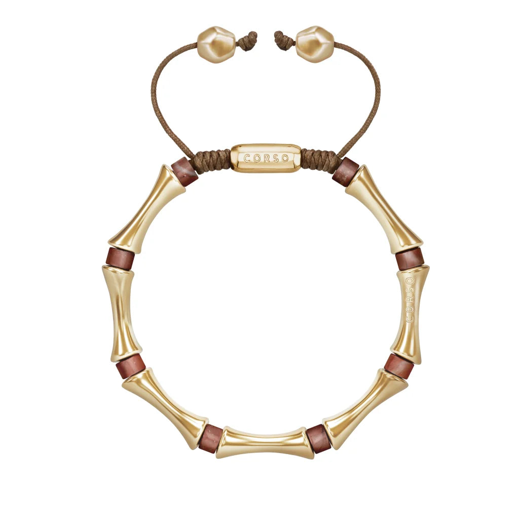 Pulsera Bañado en Oro 22K, Piedras, Cuentas tubulares - Joyería y bisutería fina