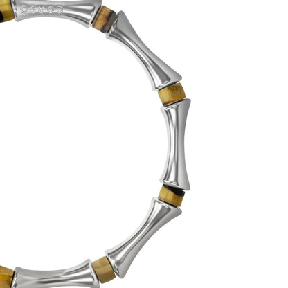 Pulsera Bañado en Rodio, Piedras, Cuentas tubulares - Joyería y bisutería fina