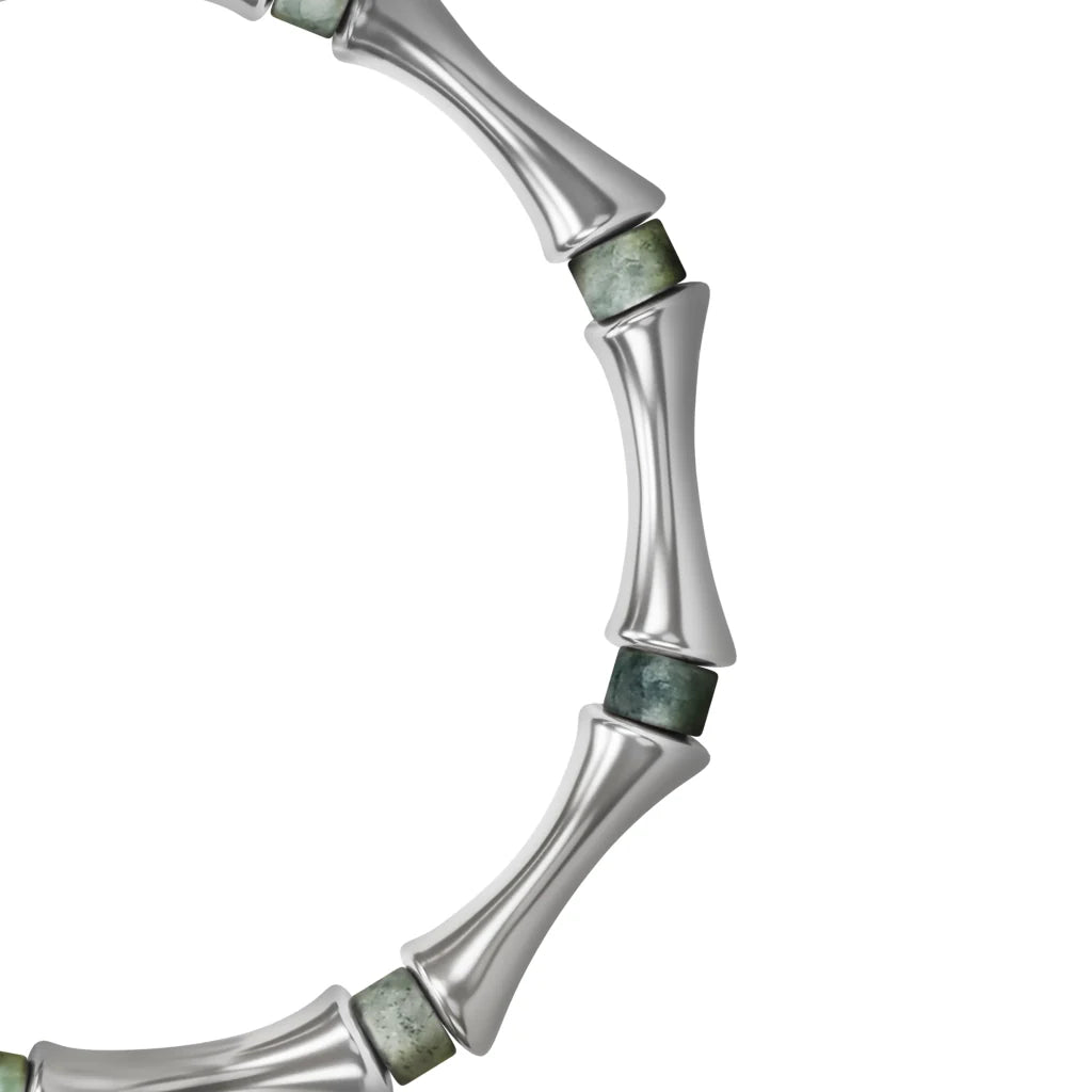 Pulsera Bañado en Rodio, Piedras, Cuentas tubulares - Joyería y bisutería fina