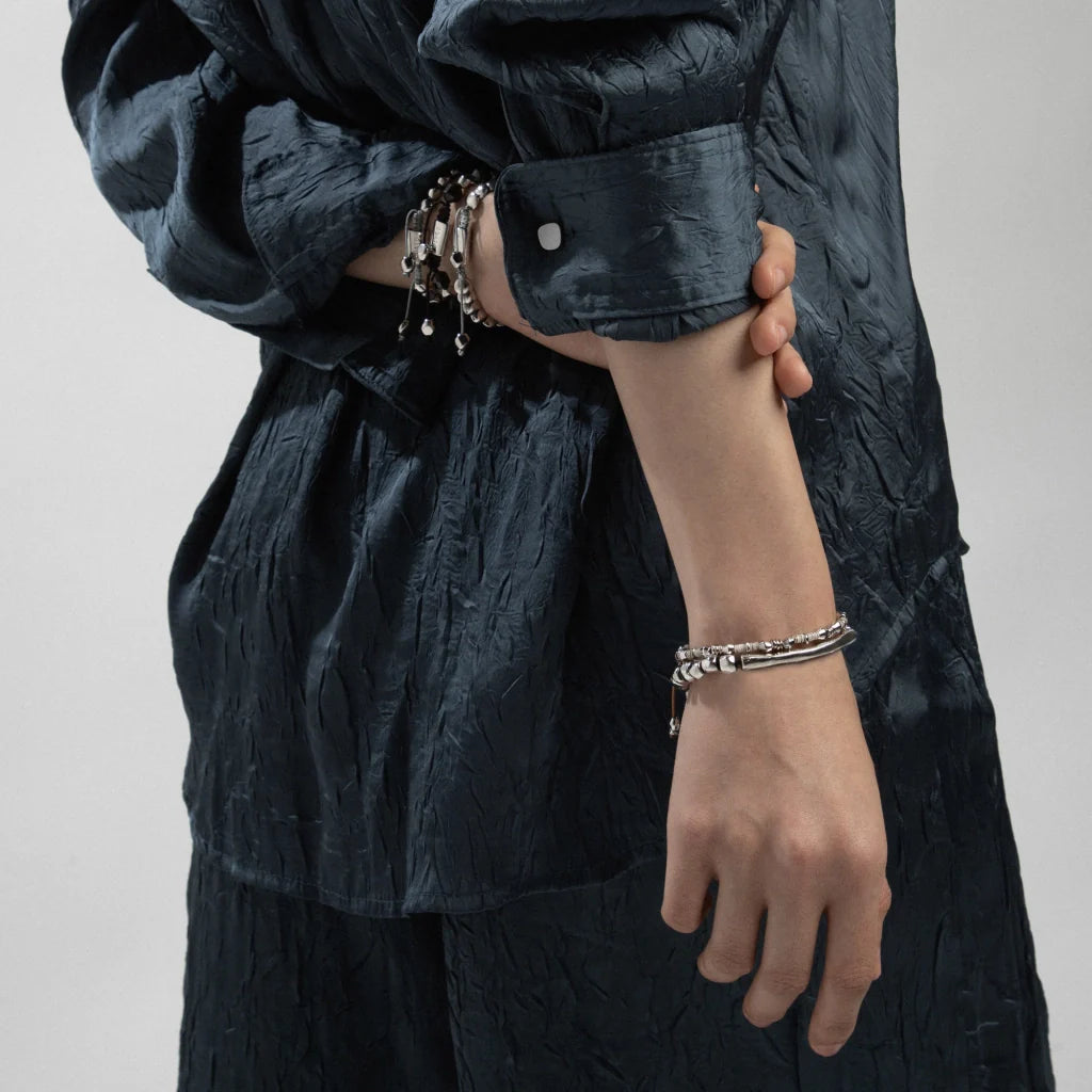 Pulsera baño de Rodio, Piel española - Joyería y bisutería fina